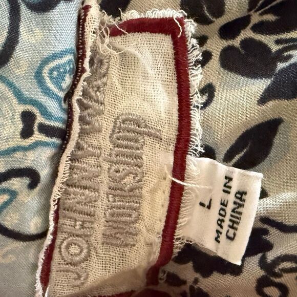 Johnny Was Womens Embroidered Umoya Effortless Scarf Back Blouse Blue Large - Picture 12 of 16